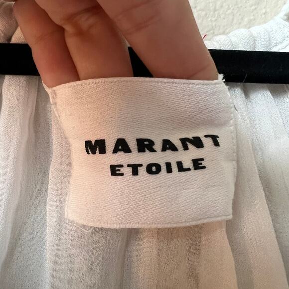 Isabel Marant Etoile White Embroidered Cotton Midi Dress Size FR 34 - Picture 4 of 5